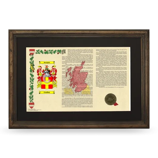 Crosbey Deluxe Armorial Landscape Framed - Brown