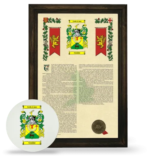 Crosloe Framed Armorial History and Mouse Pad - Brown