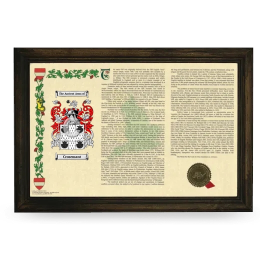 Crosemant Armorial Landscape Framed - Brown