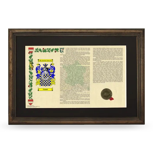 Croset Deluxe Armorial Landscape Framed - Brown