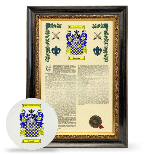 Crozzier Framed Armorial History and Mouse Pad - Heirloom