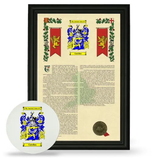 Cuerdan Framed Armorial History and Mouse Pad - Black