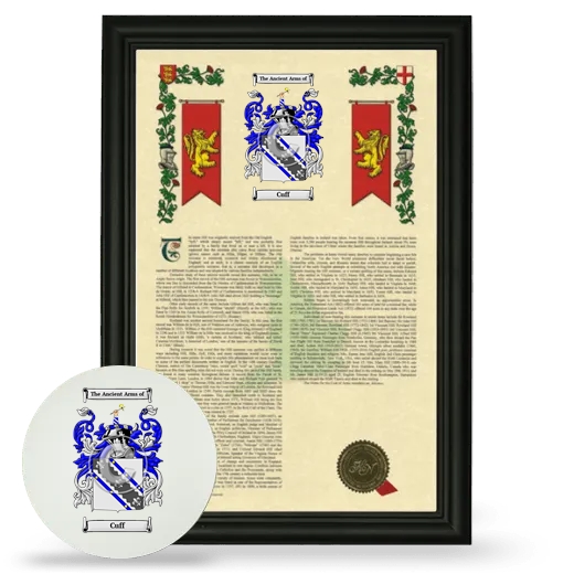Cuff Framed Armorial History and Mouse Pad - Black