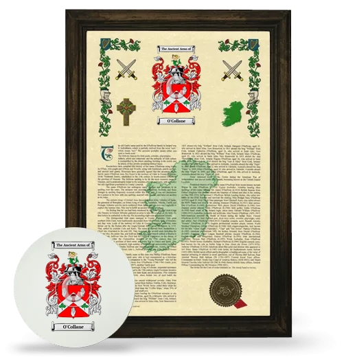 O'Collane Framed Armorial History and Mouse Pad - Brown