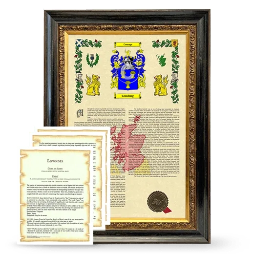 Combing Framed Armorial History and Symbolism - Heirloom