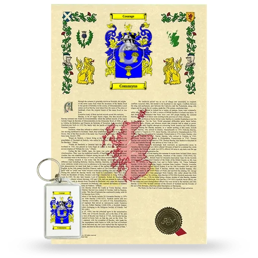 Commyns Armorial History and Keychain Package