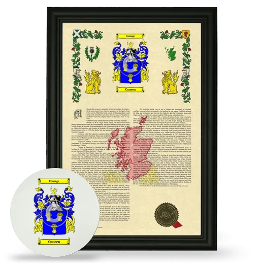 Cuneen Framed Armorial History and Mouse Pad - Black