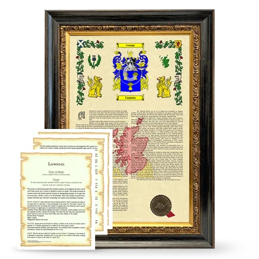 Cuneen Framed Armorial History and Symbolism - Heirloom