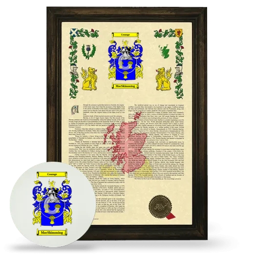 MacSkimming Framed Armorial History and Mouse Pad - Brown