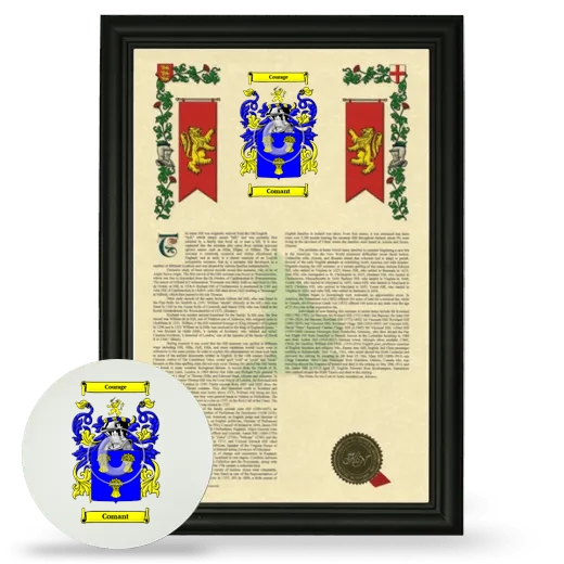 Comant Framed Armorial History and Mouse Pad - Black