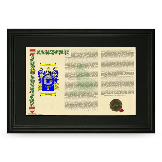 Cummings Deluxe Armorial Landscape Framed- Black