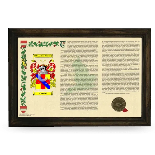 Cundul Armorial Landscape Framed - Brown