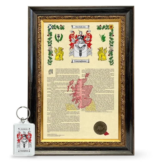 Cumynghame Framed Armorial History and Keychain - Heirloom