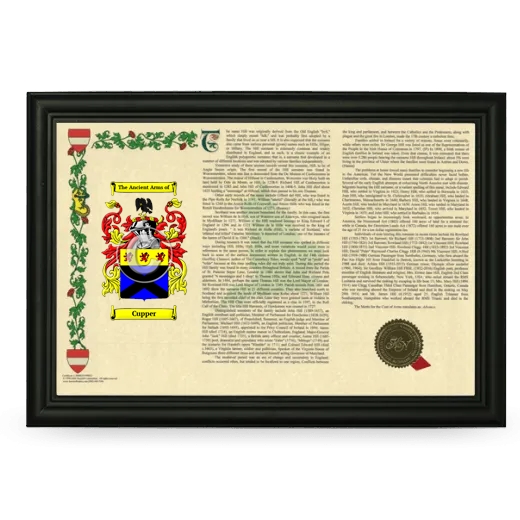 Cupper Armorial Landscape Framed - Black