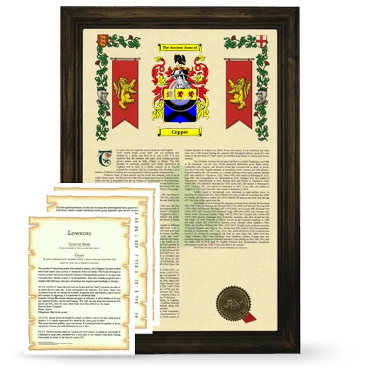 Cupper Framed Armorial History and Symbolism - Brown