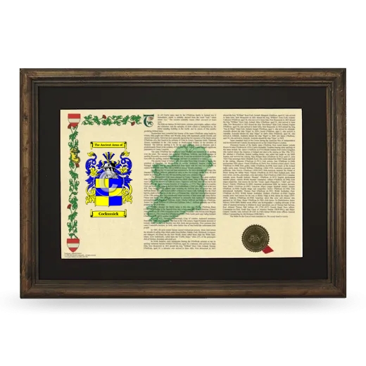 Cockussick Deluxe Armorial Landscape Framed - Brown