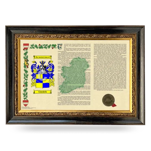 Cowsitch Armorial Landscape Framed - Heirloom