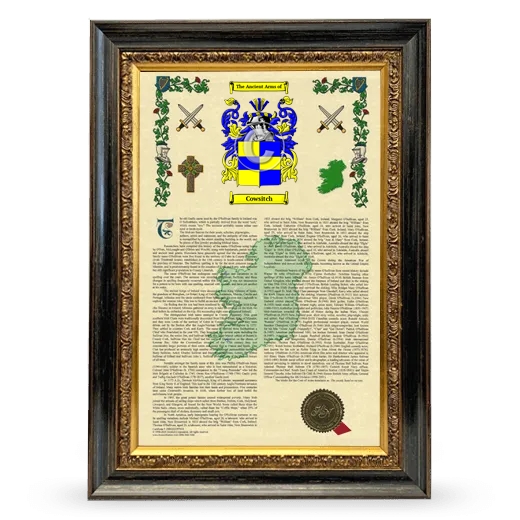 Cowsitch Armorial History Framed - Heirloom