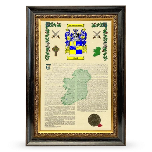 Cusik Armorial History Framed - Heirloom