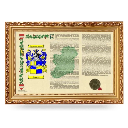 Cussyke Armorial Landscape Framed - Gold