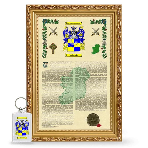 McCusyke Framed Armorial History and Keychain - Gold