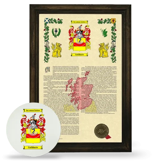 Cuthbarte Framed Armorial History and Mouse Pad - Brown