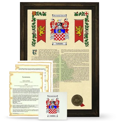 Cockuden Framed Armorial, Symbolism and Large Tile - Brown