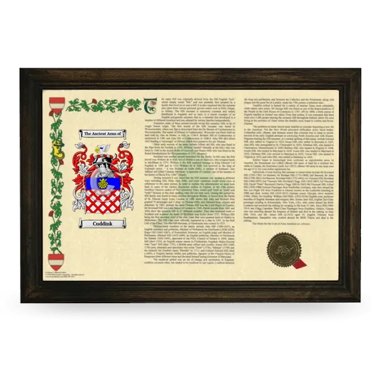 Cuddink Armorial Landscape Framed - Brown