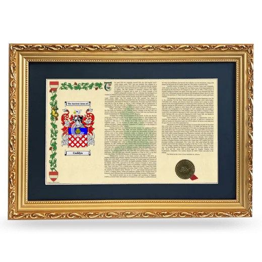 Cuddyn Deluxe Armorial Landscape Framed - Gold