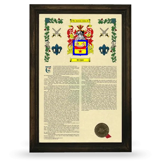 St'cyre Armorial History Framed - Brown
