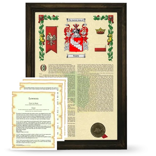 Tczew Framed Armorial History and Symbolism - Brown