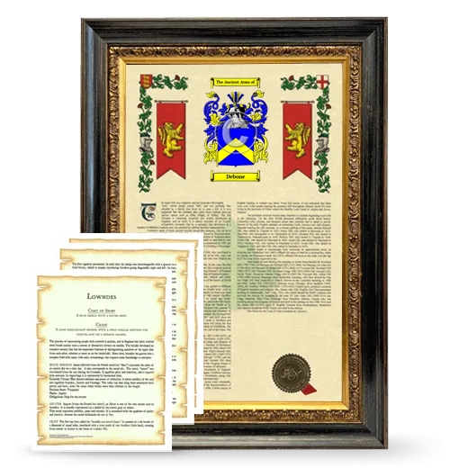 Debone Framed Armorial History and Symbolism - Heirloom