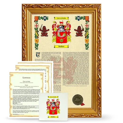 Dackers Framed Armorial, Symbolism and Large Tile - Gold