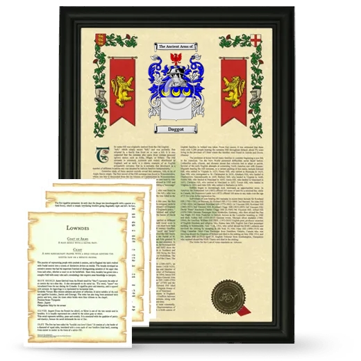 Daggot Framed Armorial History and Symbolism - Black