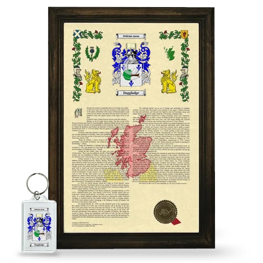 Daggladge Framed Armorial History and Keychain - Brown