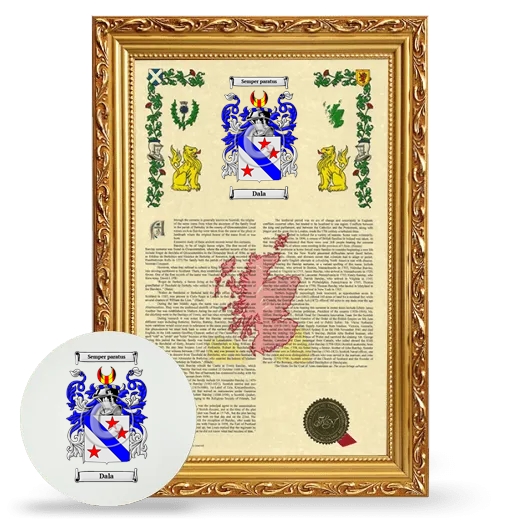 Dala Framed Armorial History and Mouse Pad - Gold