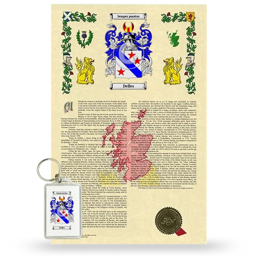 Delles Armorial History and Keychain Package
