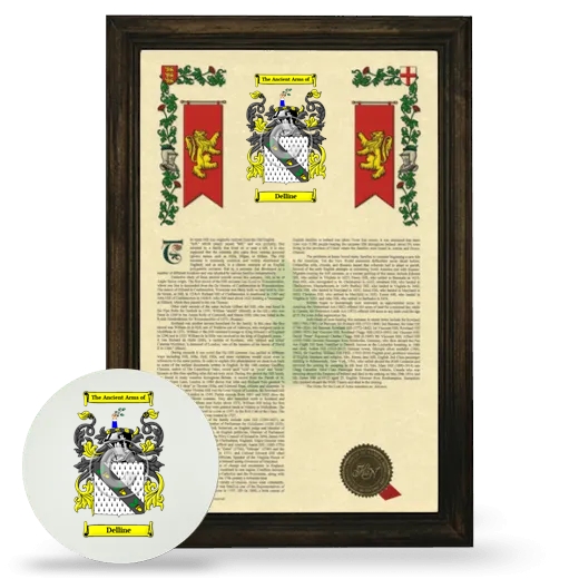 Delline Framed Armorial History and Mouse Pad - Brown