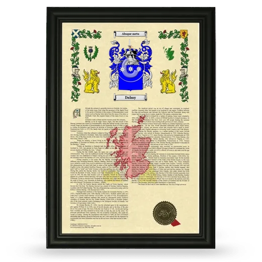 Dalmy Armorial History Framed - Black