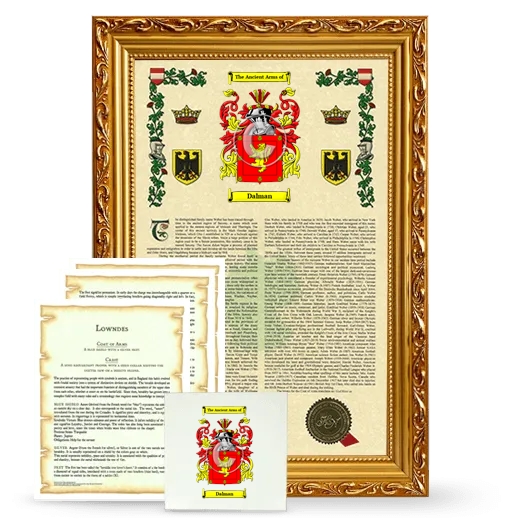 Dalman Framed Armorial, Symbolism and Large Tile - Gold