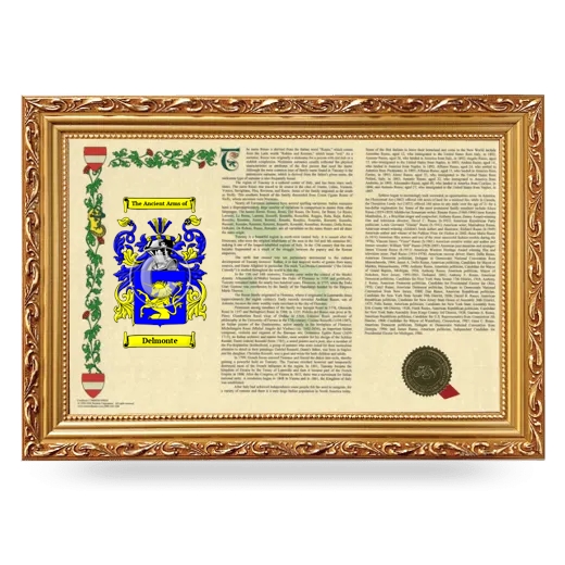 Delmonte Armorial Landscape Framed - Gold