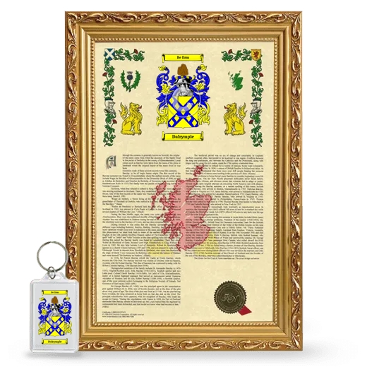 Dalrymple Framed Armorial History and Keychain - Gold