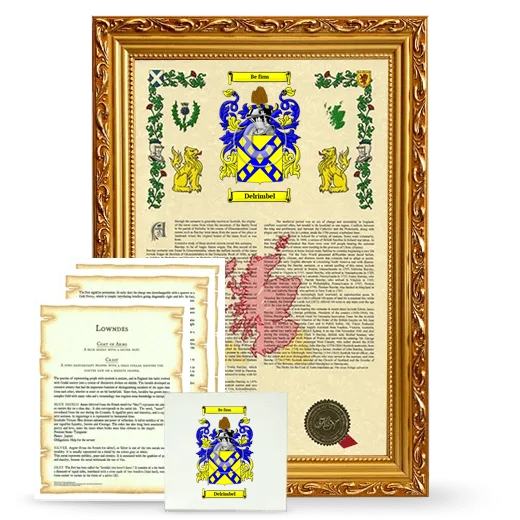 Delrimbel Framed Armorial, Symbolism and Large Tile - Gold