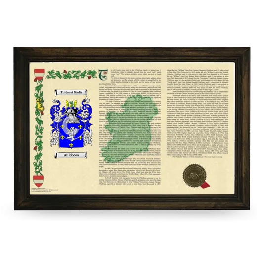 Auldoom Armorial Landscape Framed - Brown