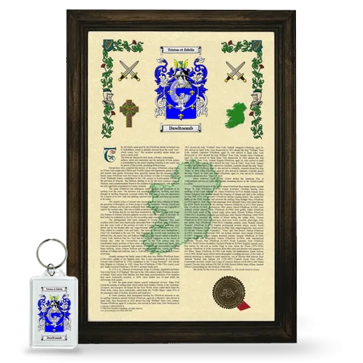 Dawltoomb Framed Armorial History and Keychain - Brown