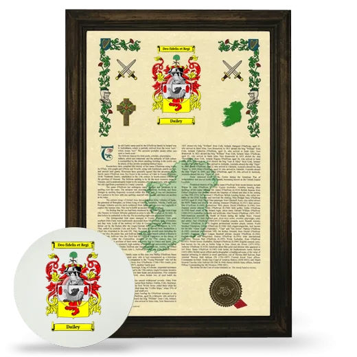 Dailey Framed Armorial History and Mouse Pad - Brown