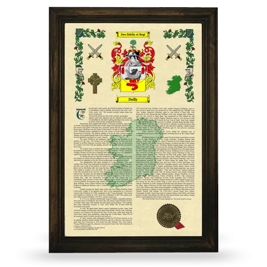Dally Armorial History Framed - Brown