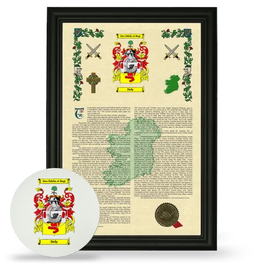 Dely Framed Armorial History and Mouse Pad - Black