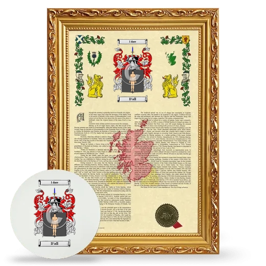 D'all Framed Armorial History and Mouse Pad - Gold