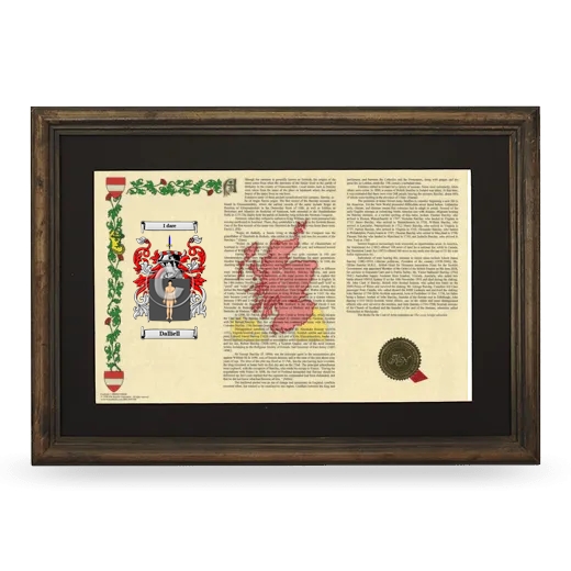 Dalliell Deluxe Armorial Landscape Framed - Brown